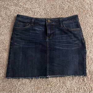 Kut from the Kloth Dark Wash Mini Skirt